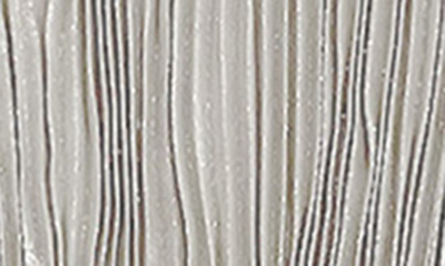 Shop Jonathan Simkhai Masha Metallic Chevron Plissé Long Sleeve Silk Blend Dress In Silver