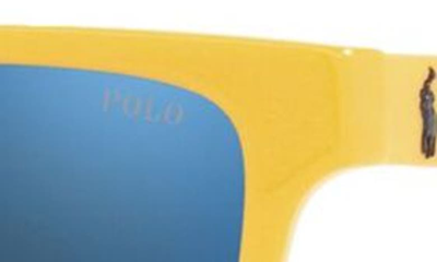 Shop Polo Ralph Lauren Kids' 49mm Mirrored Square Sunglasses In Yellow