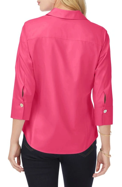 Shop Foxcroft Paige Button-up Blouse In French Rose