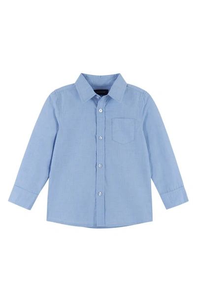Shop Andy & Evan Kids' Jacquard Cardigan, Button-up Shirt & Pants Set In Navy Dino