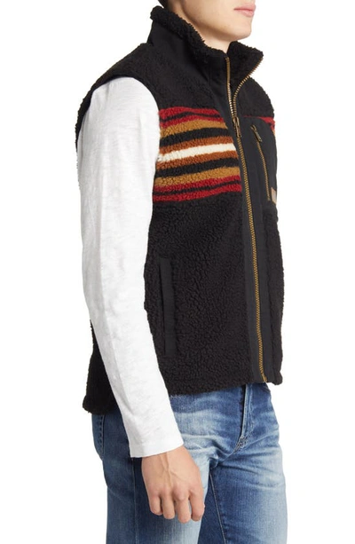 Shop Pendleton Ridgeline Buffalo Check Fleece Vest In Black/ Red Stripe