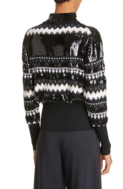 Shop Ted Baker Limara Fair Isle Sequin Sweater In Black