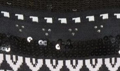 Shop Ted Baker Limara Fair Isle Sequin Sweater In Black