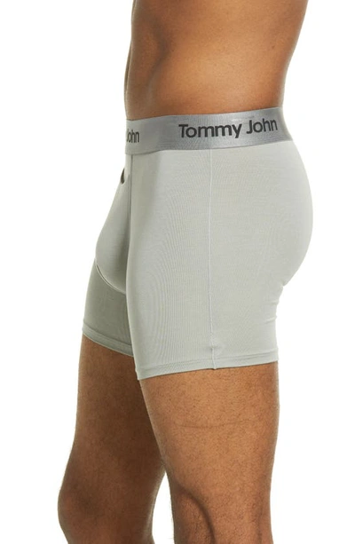 Shop Tommy John Second Skin 4-inch Boxer Briefs In Griffin W/ Scarlet Ibis Stitch