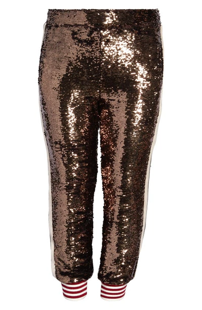 Shop Palm Angels Sequin Track Pants In Grey Butter