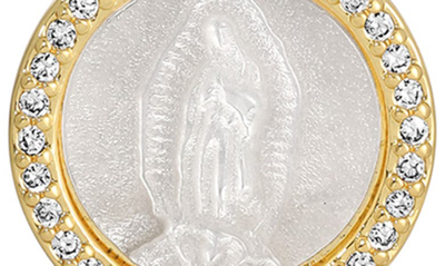 Shop Joy Dravecky Petite Mother Mary Pendant Necklace In Gold