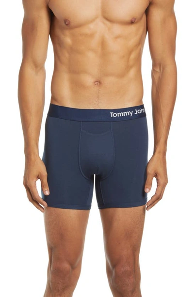 Shop Tommy John 4-inch Cool Cotton Boxer Briefs In Navy