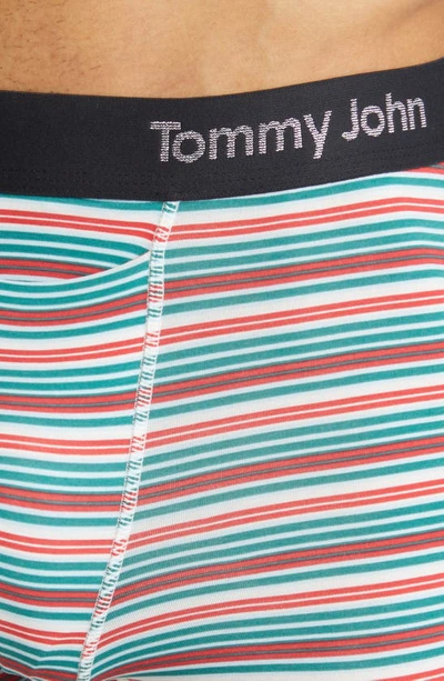 Shop Tommy John Cool Cotton 4-inch Boxer Briefs In Ice Blue Tabloid Stripe