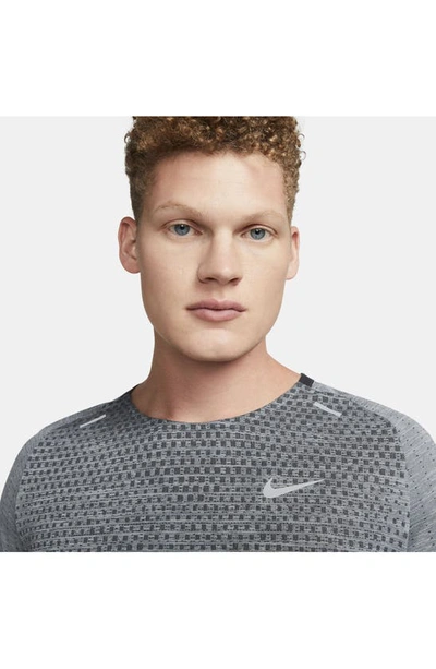 Shop Nike Dri-fit Adv Techknit Ultra Running Top In Black/ Smoke Grey