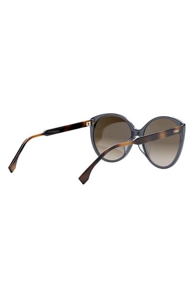 Shop Fendi The  Fine 59mm Round Sunglasses In Dusty Blue