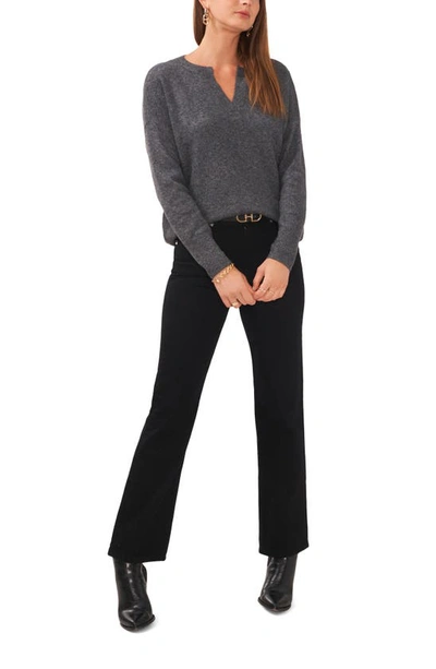Vince Camuto Drop Shoulder V-neck Sweater In Med Hthrgrey