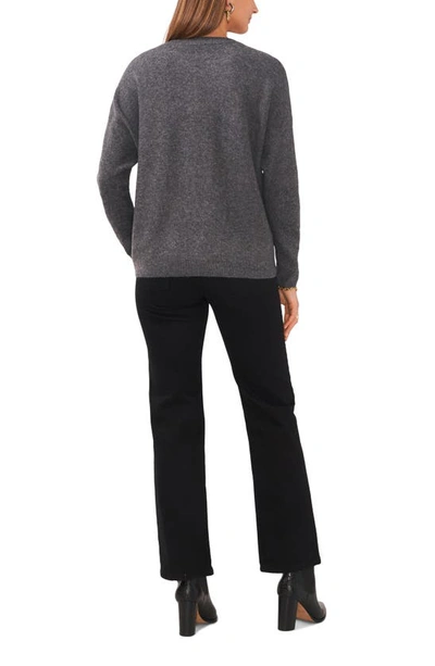 Vince Camuto Drop Shoulder V-neck Sweater In Med Hthrgrey