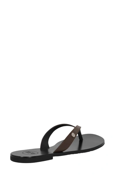Bella Ha Italian Leather Handmade Flip Flop In Cocoa