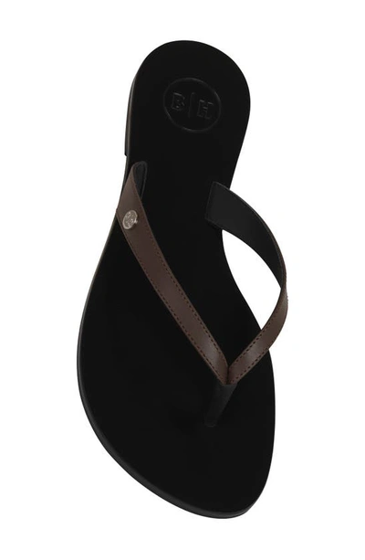 Bella Ha Italian Leather Handmade Flip Flop In Cocoa