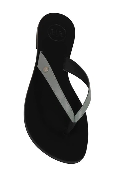 Shop Bella Ha Italian Leather Handmade Flip Flop In Lily Pad