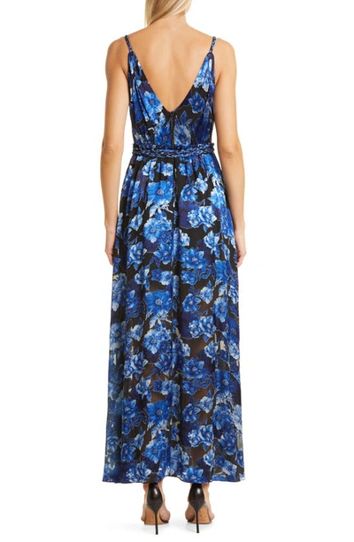 Shop Alice And Olivia Samantha Floral Faux Wrap Maxi Dress In Dream Floral Royalty