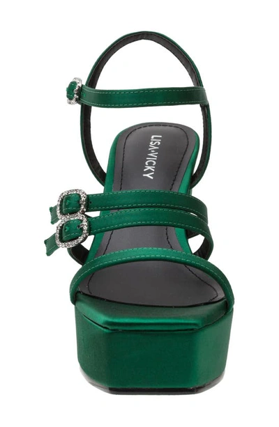 Shop Lisa Vicky Babe Strappy Platform Sandal In Dark Green