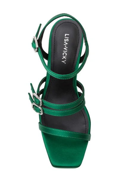 Shop Lisa Vicky Babe Strappy Platform Sandal In Dark Green