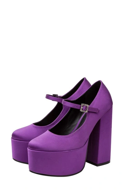 Shop Lisa Vicky Vault Platform Mary Jane Pump In Dark Purple