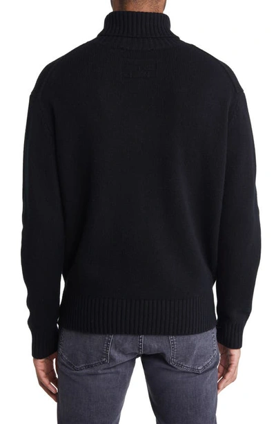 Shop Frame Turtleneck Cashmere Sweater In Noir