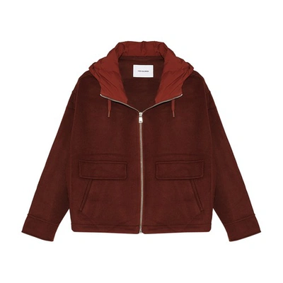 Shop Yves Salomon Cashmere Jacket In Bordeaux