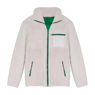 Shop Yves Salomon Padded Shearling Jacket In Beige Vert