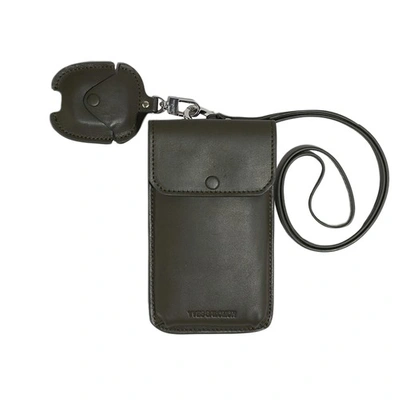Yves Salomon Leather Phone Case In Kaki | ModeSens