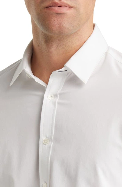Mizzen + Main Leeward Stretch Button-up Shirt In White Solid