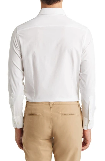 Mizzen + Main Leeward Stretch Button-up Shirt In White Solid