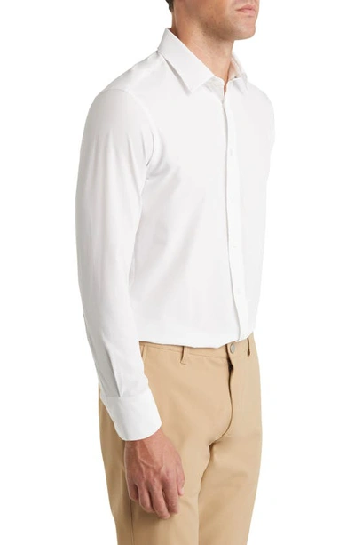 Mizzen + Main Leeward Stretch Button-up Shirt In White Solid