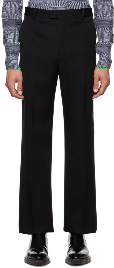 Shop Bottega Veneta Black Straight Trousers In 1000-black