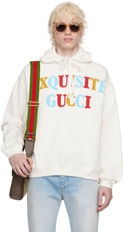 Shop Gucci Off-white 'exquisite' Hoodie In 9095 Sunlight/mc