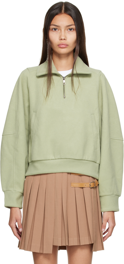 Shop Wooyoungmi Green Half-zip Sweatshirt In Mint 739m