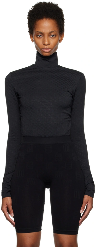 Shop Ambush Black Monogram Bodysuit In Black Black