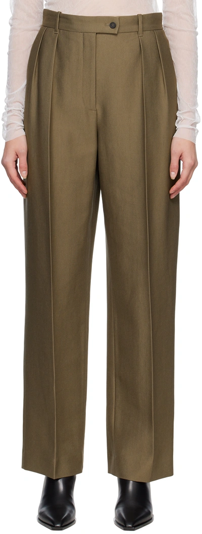 Shop The Row Taupe Randa Trousers In Tau Taupe