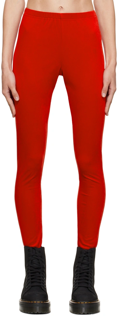 Junya Watanabe Red Elasticized Leggings In 3 Red