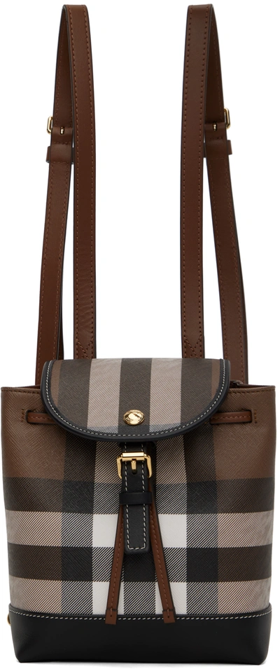 Shop Burberry Brown Micro Backpack In Dark Birch Brown