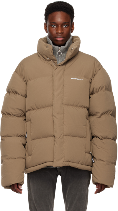Shop Axel Arigato Brown Halo Down Jacket In Light Brown