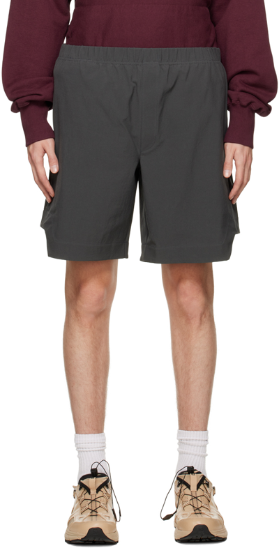 Shop Gr10k Gray Utility Cut Shorts In Asfalt Grey