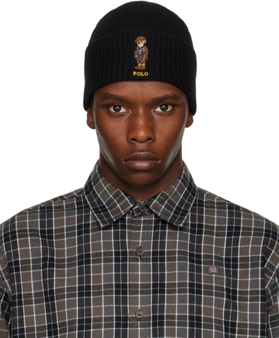 Polo Ralph Lauren Polo Bear Wool-cashmere Beanie Hat In Black | ModeSens