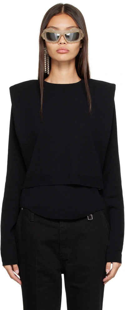 Shop Wooyoungmi Black Layered Sweater In Black 512b