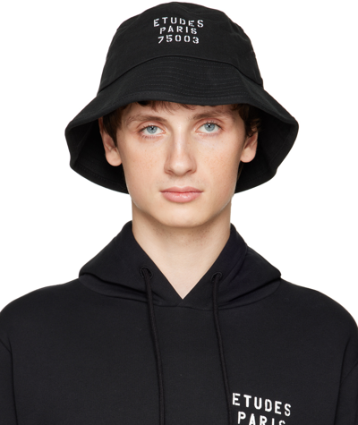 Etudes Studio Black Training Stencil Bucket Hat In Black