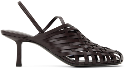 The Row 65mm Woven Leather Slingback Pumps In Esp Espresso