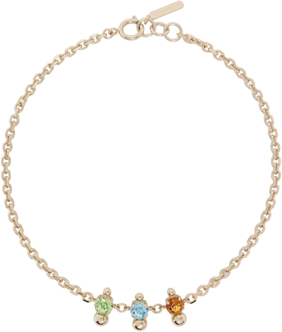 Shop Justine Clenquet Ssense Exclusive Gold Chris Choker In Green, Blue & Amber