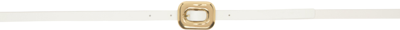 Shop Bottega Veneta White Rectangle Belt In 9092 White M Brass