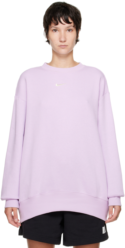 Shop Nike Purple Sportswear Phoenix Sweatshirt In Doll/sail