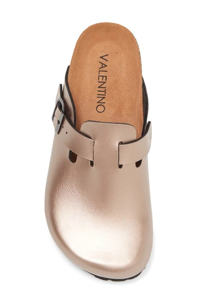 Shop Valentino By Mario Valentino Leather Clog In Bronze