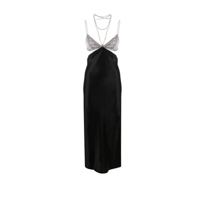 Shop Dodo Bar Or Black Beatrice Crystal-embellished Slip Dress