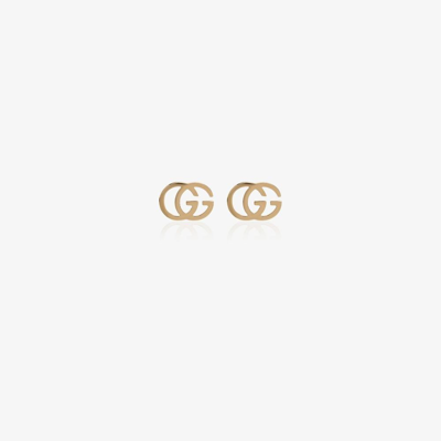 Shop Gucci 18k Yellow Gold Double G Earrings In 8000