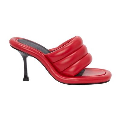 Shop Jw Anderson Bumper-tube Leather Sandals In Red